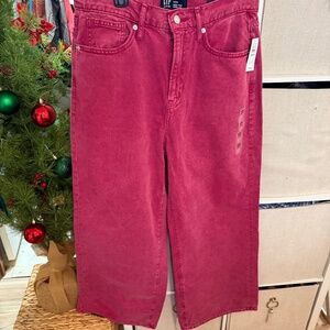 Gap pink womens wide leg jeans size 8 short NWT